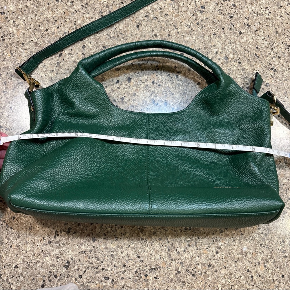 💚Bostonian Forest Green Leather Shoulder Bag - Picture 12 of 15